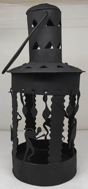 "Handcrafted iron round electric hanging lamp–tribal-style ceiling light-for international trade"