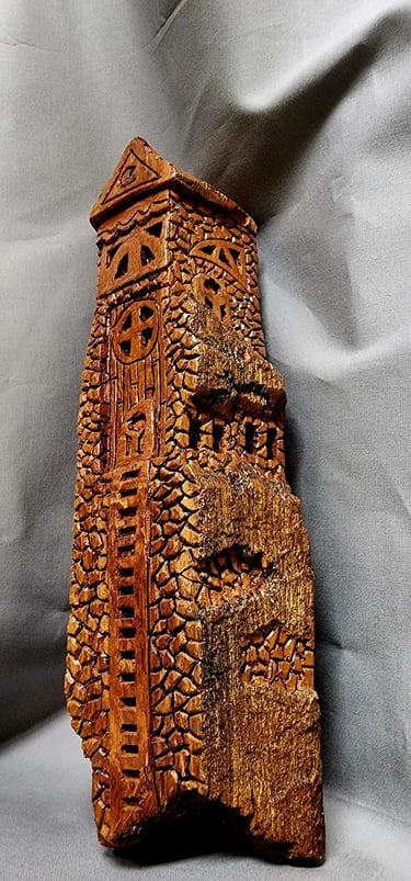 Dave Rubino Cottonwood Bark Carving