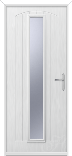 glass composite door with a long bit of glass in the middle