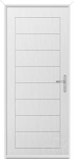 a white composite door with no glass