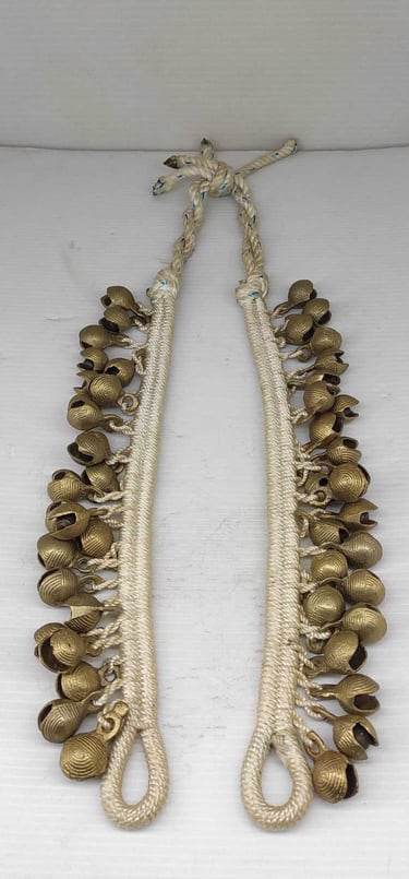 "Handcrafted tribal anklet pair with large bells–traditional foot accessory-Globally demanded"