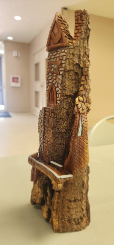 Dave Rubino Cottonwood Bark Carving 