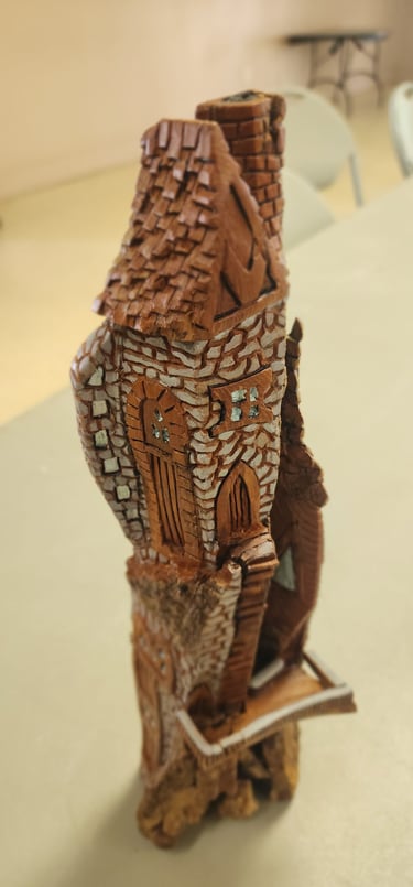Dave Rubino Cottonwood Bark Carving