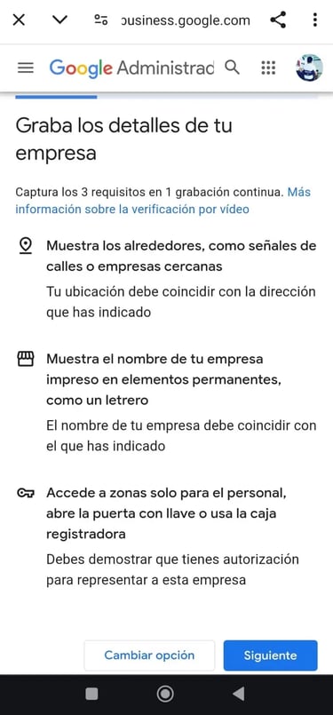 verificar mi perfil de negocio google maps