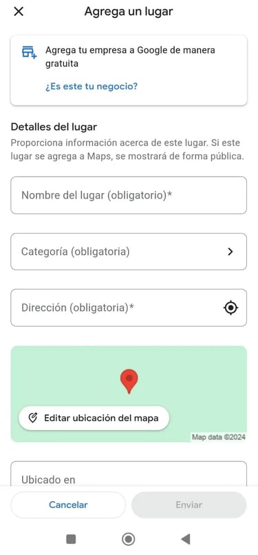 colocar empresa en google maps