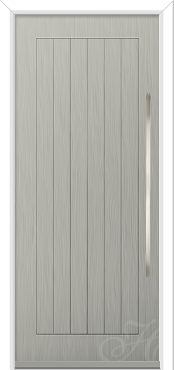 Agate Grey Composite Door Solid no Glass with Long Handle