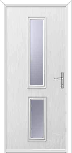 white door with two pieces of glass