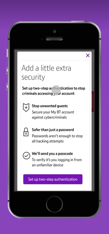 Figma prototype screen showing the UI of the introduction screen at the start of the journey.