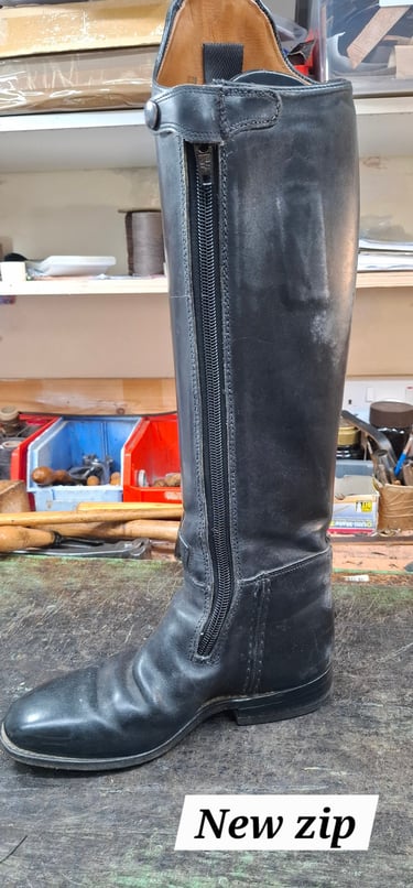 New zip in riding boot