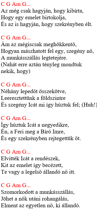 Akkordok és Zeneszöveg: Cseh Tamás - Munkásszállás