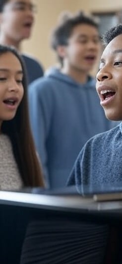 Rem Sari donnant un cours de chant à Bruxelles