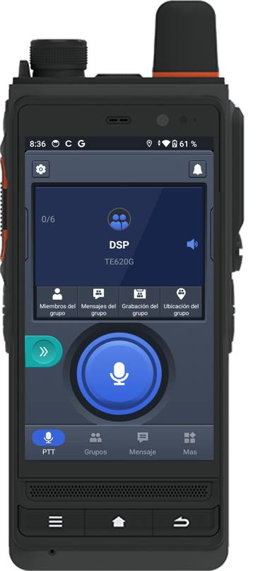 Dispositivo inteligente PoC Telox TE620G de alta duración IP68 con pantalla táctil para supervisión