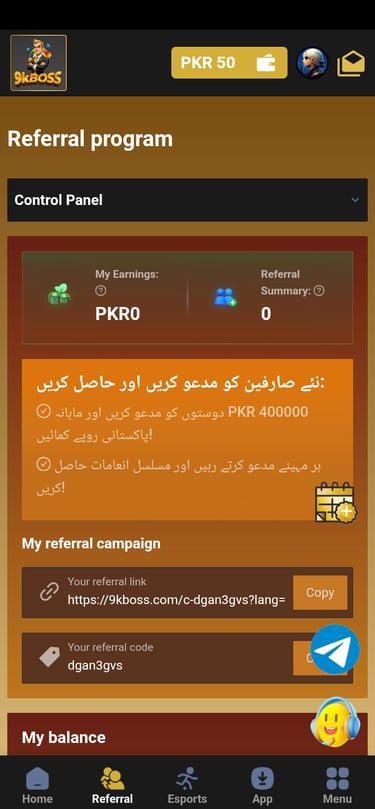 Referal Program of 9K Boss.