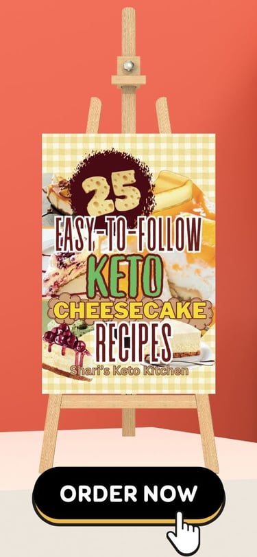 a sign that says easy to follow keto cheesecake recipe