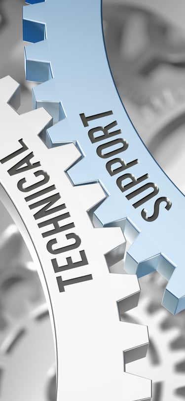 Cogwheels with technical support engraved.