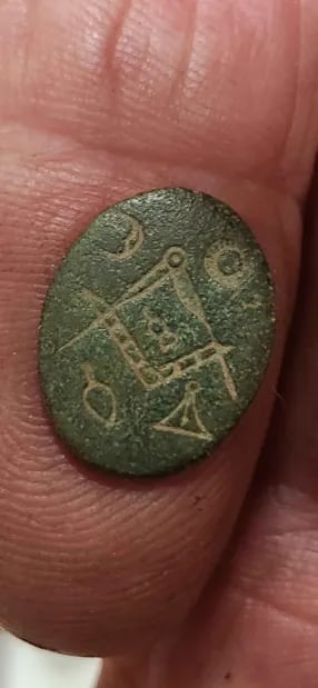 Victorian age masonic cuff link