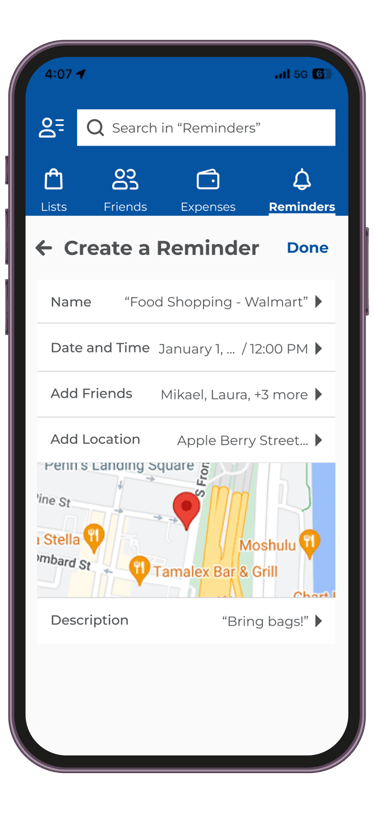 Create a Shopden Reminder
