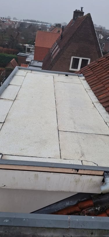 witte bitumen dakbedekking, die zonlicht reflecteer zodat het minder warmte binnen brengt