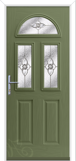 tuscan 3 composite door, reed green colour with Finesse glass and a Ultion Nuki Smart Lock