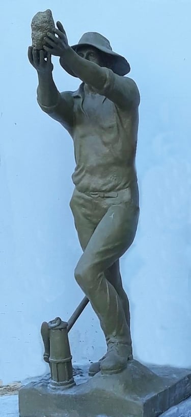 The Golden Nugget. Mark J Hammond Statue. Ashfield NSW