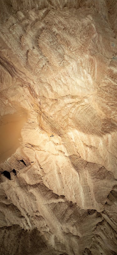 a bird's eye view of a mountain landscape