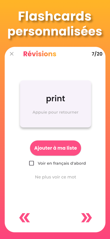 Révise l'anglais avec des flashcards en anglais