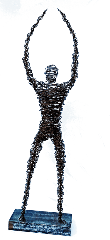 L'homme debout sculpture fil de fer Wilfrid Bricourt