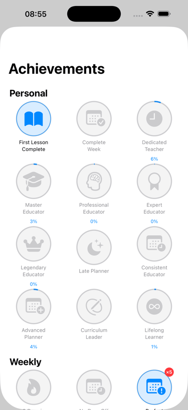 parent achievement screen