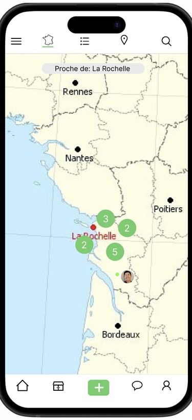 Géolocaliser mes voisins qui aiment le potager
