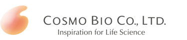 Cosmo Bio Co., Ltd. logo with an orange abstract shape and life science slogan.