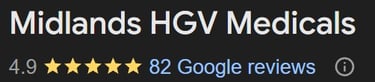 Midlands HGV Medicals Google Reviews