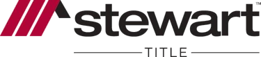 Official Stewart Title logo featuring a red roof symbol and black typography.