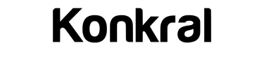 Minimalist black Konkral wordmark logo on a white background for brand identity.