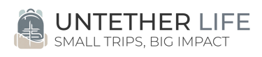 Untether Life logo with subheading "Small Trips, Big Impact"