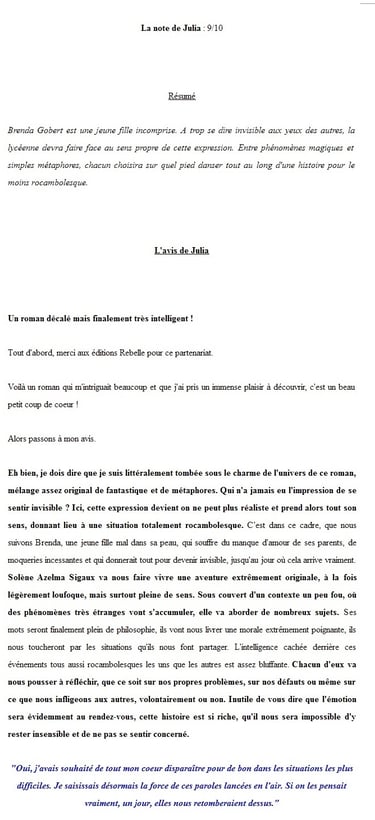 chronique livre en toute transparence azelma sigaux elo-dit