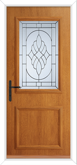 Golden Oak coloured composite door that looks like wood - Timberlike Doors
