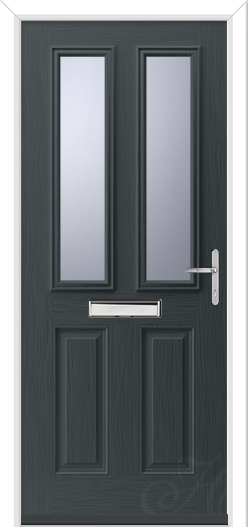 popular standard anthracite grey composite door with chrome hardware