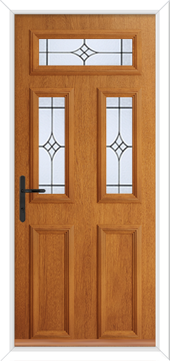 Golden Oak coloured composite door that looks like wood - Timberlike Doors