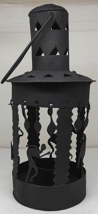 "Handcrafted iron round electric hanging lamp–tribal-style ceiling light-for international trade"