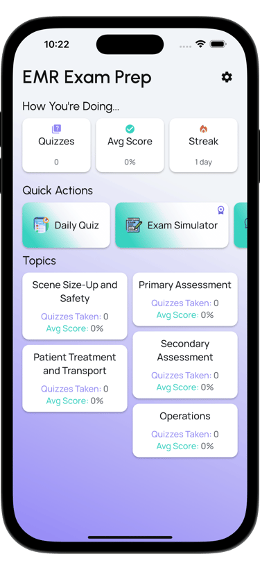 emr exam prep screenshot