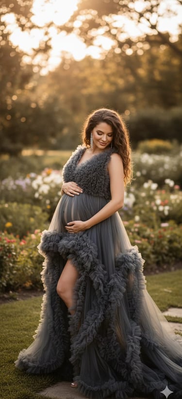 Vestido de maternidad gris