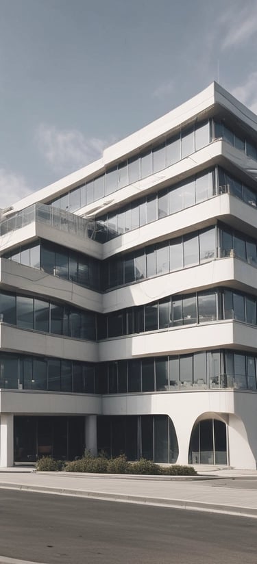 A modern civil engineering blueprint spread out on a sleek desk with a laptop and coffee cup nearby.