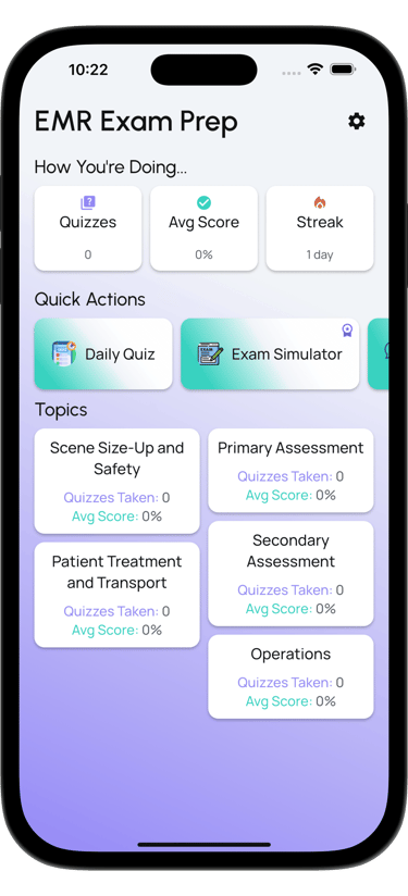 emr exam prep screenshot