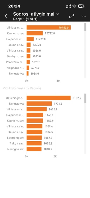 Power BI telefone, Atvirieji duomenys Jūsų kišenėje, trečiasis  puslapis