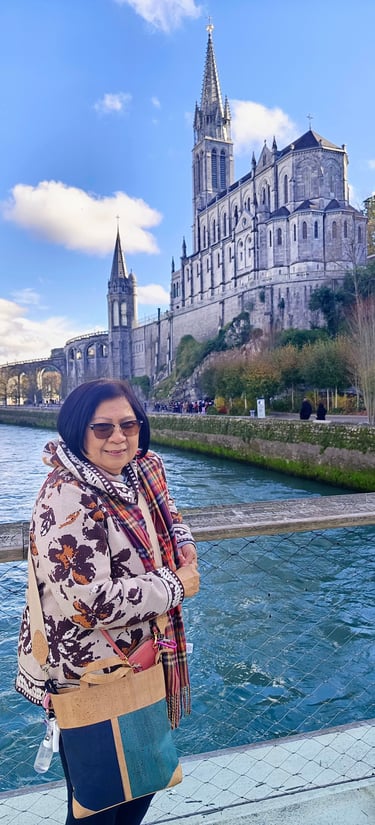Our Lady of Lourdes in the Background