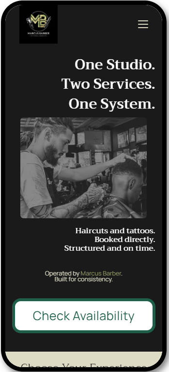 Operated by Marcus Barber. Built for consistency. CORE Plus Demo