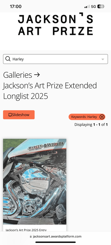 Jackson's Art Prize Extended Longlist Harley