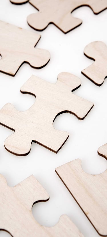 Light wood puzzle pieces