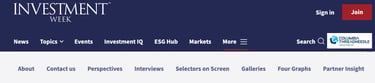 Investment Week homepage menu