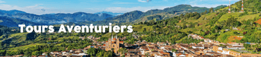 Vue panoramique d'un village de Antioquia